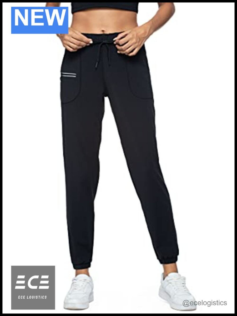 Women's Joggers Spandex Blend Elastic Waist Drawstring Pockets Athletic Pants